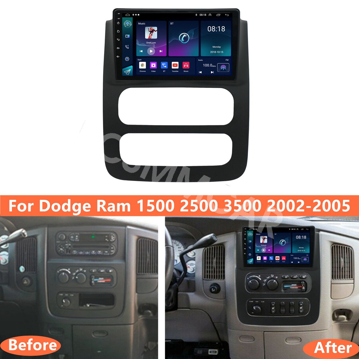 Android 13 Car Radio Stereo For Carplay Fit For 2002-2005 Dodge Ram 1500 2500
