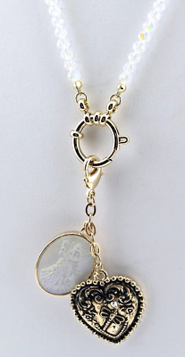 Kirks Folly Heart & Fairy GodMother GT Charm on Sailor Clasp Necklace #130
