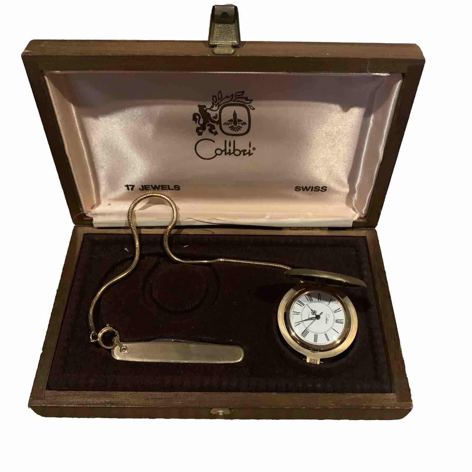 COLIBRI Pocket Watch and Knife 17 Jewels Swiss eBay
