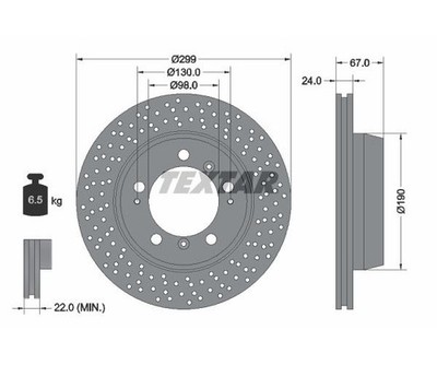 2 St. Bremsscheibe PRO+ TEXTAR 92176705 für Porsche Boxster