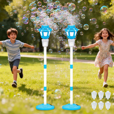 2 Pack Bubble Machine for Kids, Automatic Bubble Blower with Light