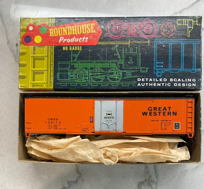 Roundhouse HO 50' Stecker Tür Boxwagen Great Western GWRR 129178 Kit