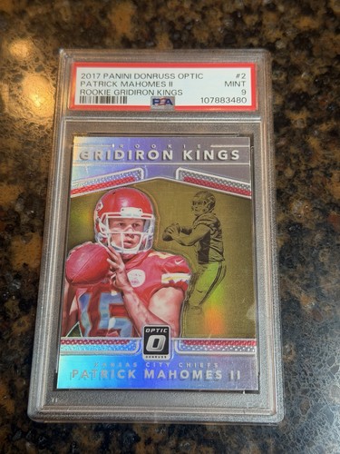 2017 Panini Donruss Optic #2 PATRICK MAHOMES II Rookie Gridiron Kings PSA 9 MINT