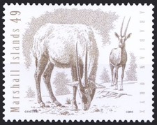Marshall Islands 2015 MNH, Arabian Oryx, Antelopes, Wild Animals