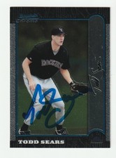 Todd Sears Signed 1999 Bowman Chrome Card Auto Colorado Rockies Autograph COA