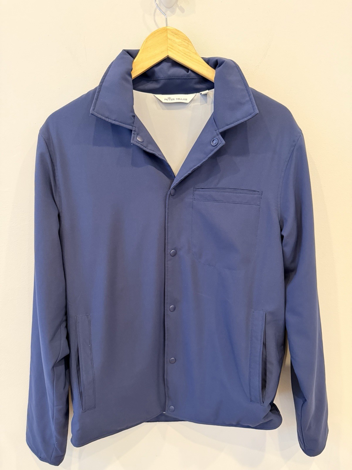 Peter Millar Spring Soft Jacket Blue Snap Front C… - image 1