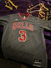 Adidas Dwayne Wade Chicago Bulls Sleeved Jersey L 
