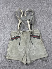 Vintage Lederhosen Authentic Suede Leather German Shorts Youth 4 Child 20" waist