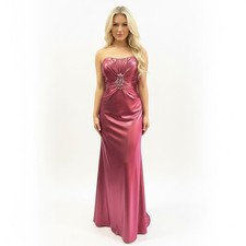 CLEARANCE WAS $265 Mystique Boutique Strapless Metallic Burgundy Gown Size 12