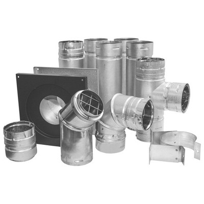 DuraVent PelletVent 3'' Stainless Steel Horizontal Venting 10-Piece Kit, Grey