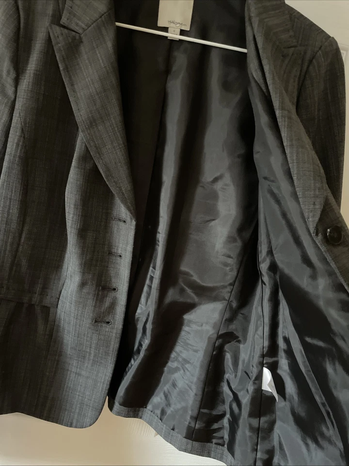 Blazer gris halógeno peplum talla 6 Foto 4 de 4