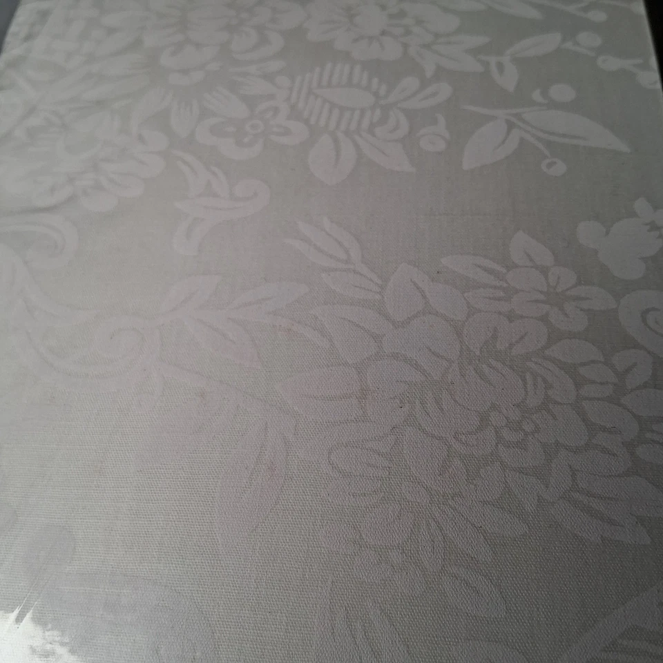 Vintage Luxury Dreams Queen Sheet Set White Floral Brocade Percale NOS READ - Image 4 of 4
