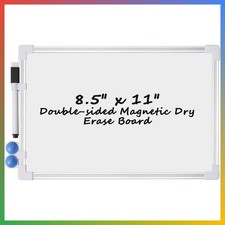 Dry Erase Board Magnetic Whiteboard 8.5x11 Double Sided Aluminum Frame Home Offi