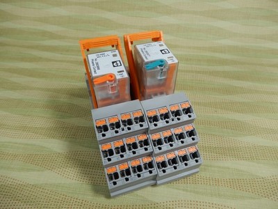 Phoenix Contact 4PDT Relays & Bases Shown,  24VAC Coil & 24VDC Coil BX