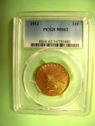 1911 10.00  NGC MS 62   INDIAN HEAD Ten Dollar Liberty Gold Piece