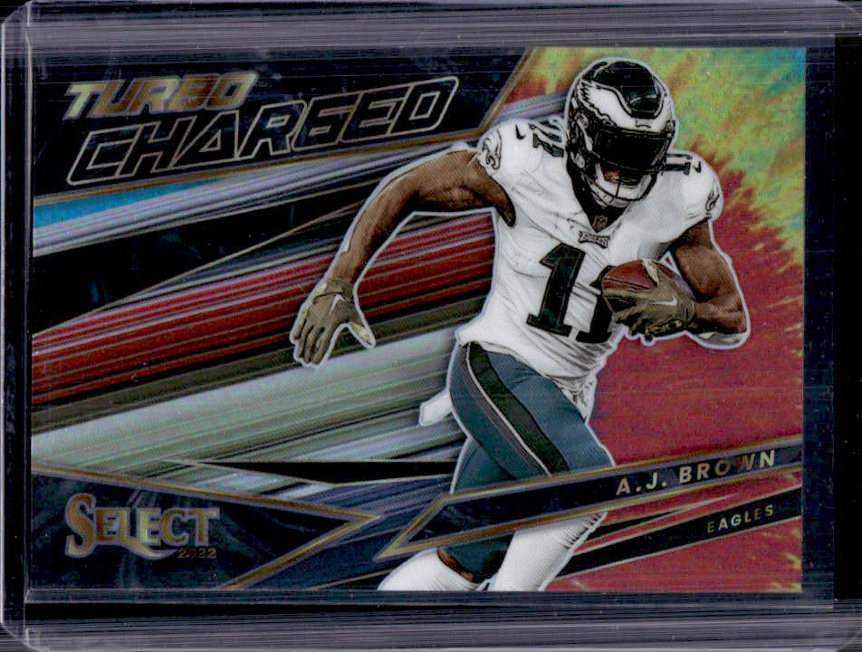 2022 Select A.J. Brown Turbocharged Tie Dye Prizm #18/25 Eagles
