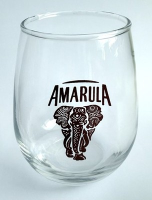 Amarula elephant logo cocktail stemless glasses 12oz, Set Of 4