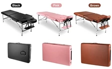 Aluminium Professional Massage Table Adjustable Portable Lashing Bed 2 Folding