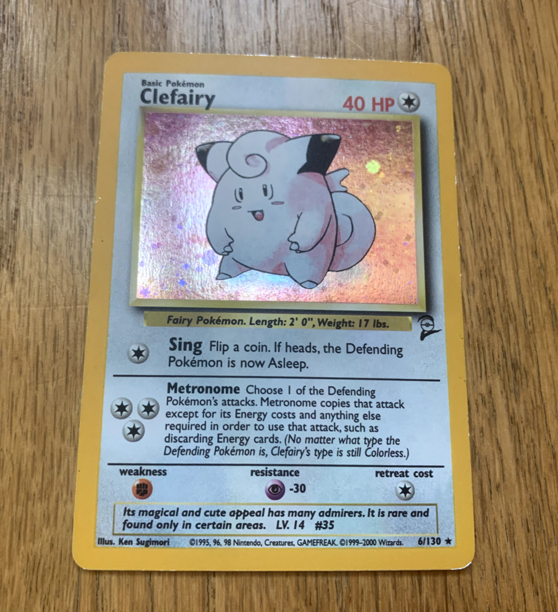 Clefairy 6/130 Base Set 2 Holo Rare – Vintage WOTC Pokémon Card NM
