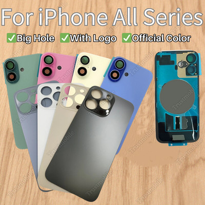 Back Glass Replacement Big Hole For iPhone17 16 15 14 13 12 11 XR Rear Cover Lot