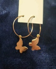 Gold Butterfly Earrings Hoop Style Jewelry Men's Women's Children's Cute Stylish