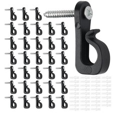 Q-Hanger 35 Pcs Screw-in Hooks，Fence Hooks for Outdoor Lights, 35pcs Black