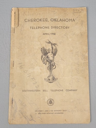 Vintage Cherokee Oklahoma Telephone Directory Phone Book Southwestern Bell 1950