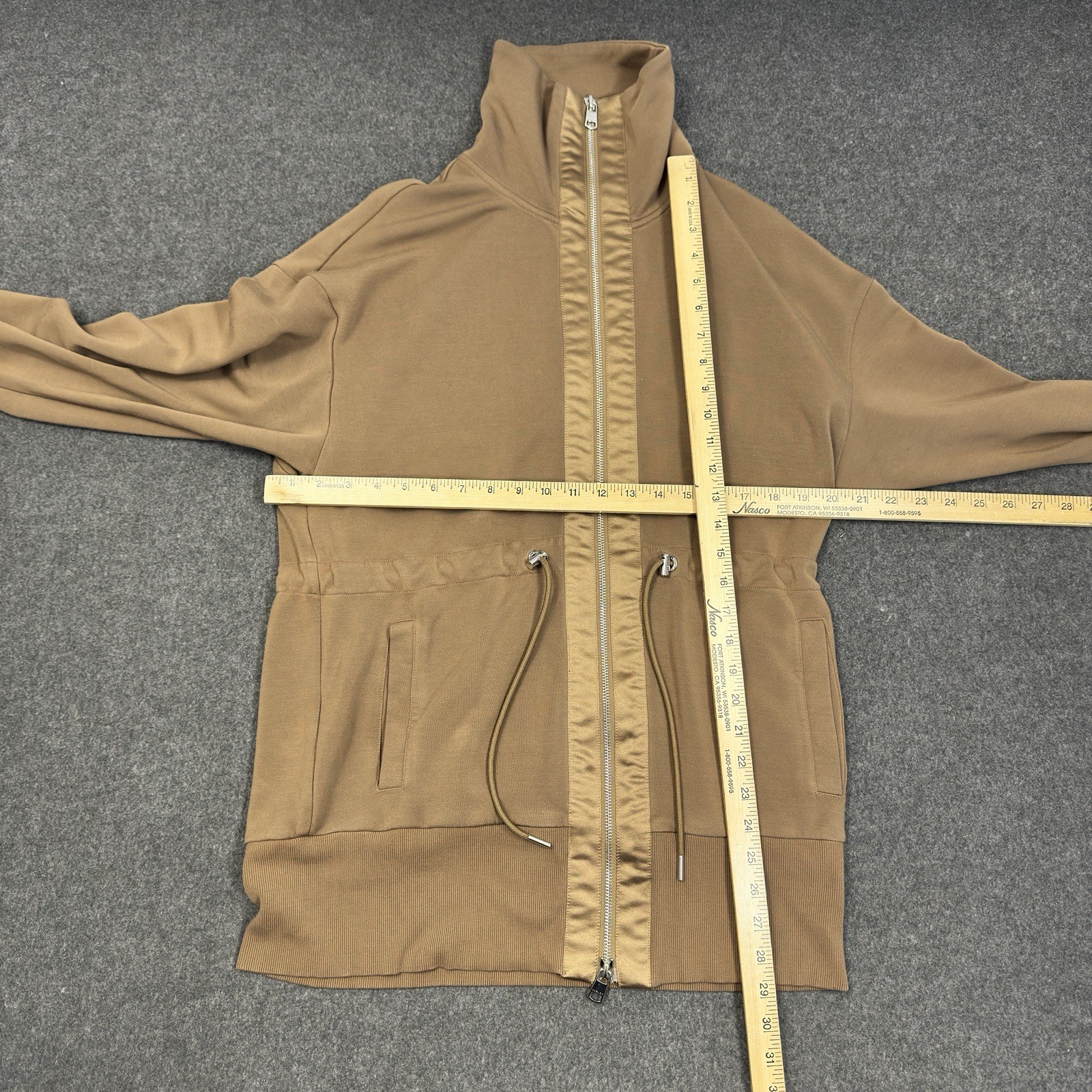 Varley DoubleSoft Zip Jacket Brown Small Funnel N… - image 2