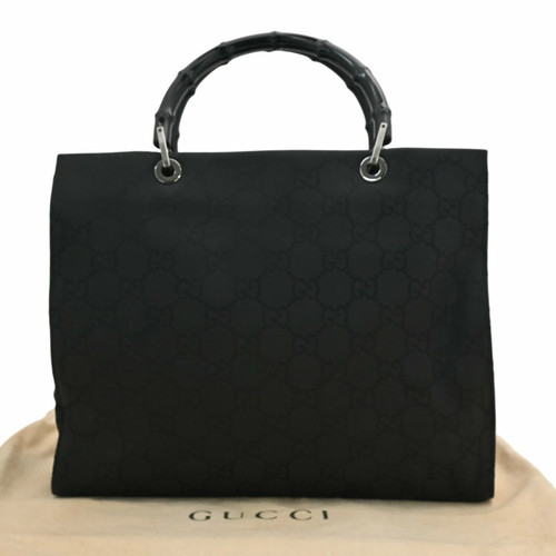 Used Gucci Gg Nylon Bamboo Handbag Lo