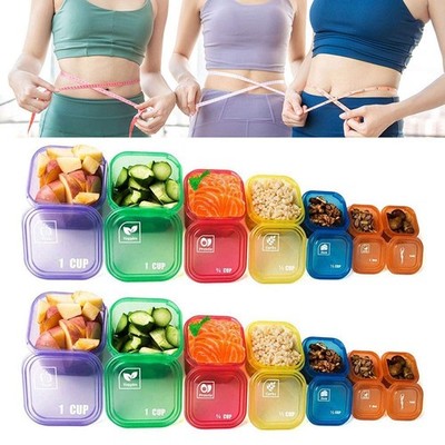 TILZIKA 14pcs Portion Control Containers, Color & Icon Coded Meal Prep Kit fo...