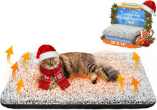 Self Warming Pet Bed, 22x34 Dual-Layer Plush Thermal Foil Self Heating Crate Pad