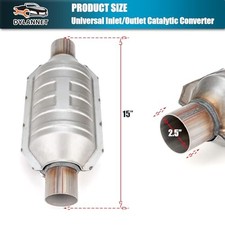 2.5" Inlet/Outlet Automobile Weld-on Catalytic Converter, Universal High Flow