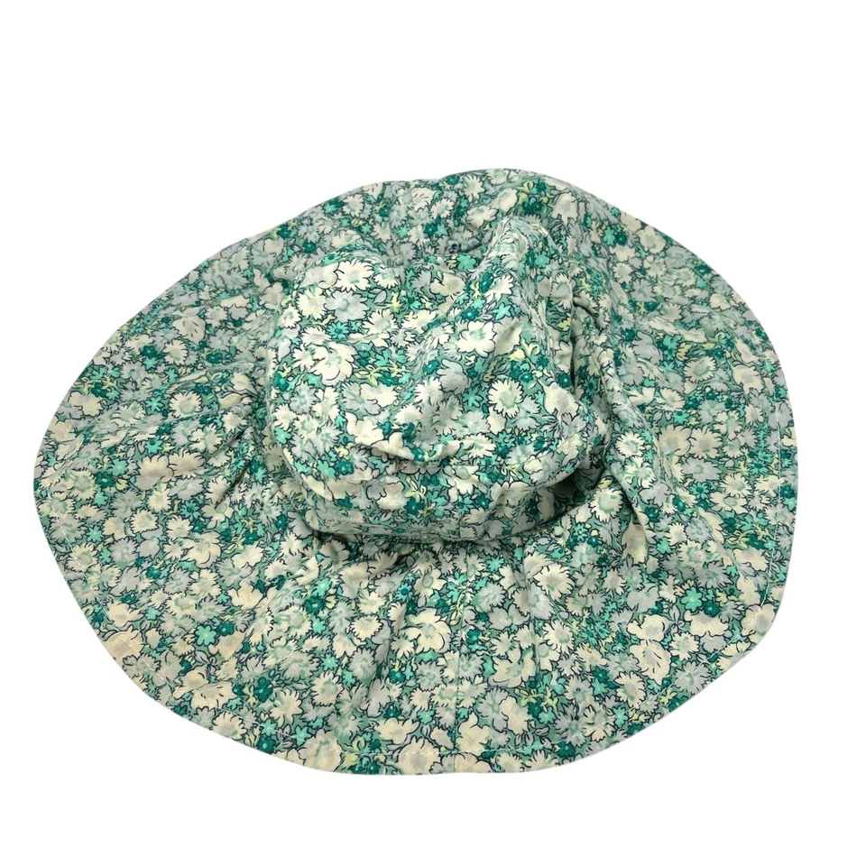 Baby Gap XS Verde Floral Algodón Boonie Bush Cubo Sombrero Jardín Piscina Playa Ropa Foto 3 de 4