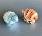 VTG Ceramic Animal Novelty Salt & Pepper Shakers Figurines Clown Fish & Turtle — photo 3