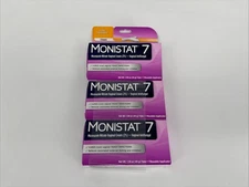 Monistat 7 Vaginal Antifungal Cream Applicators 1.59oz Tube Exp 5/26 3-Pack