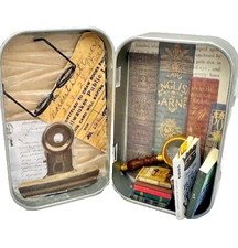 Handmade Library Decorative Tin featuring ZURU Mini Brands Mini Books