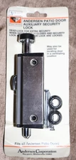 Silver Anderson Gliding Sliding Patio Door Auxiliary Foot Lock  SEALED NEW