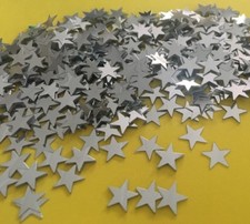 50 Silber Sterne zum Basteln Kleben Streudeko...