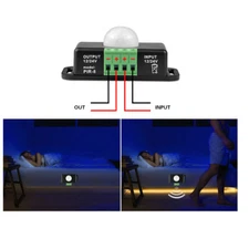 12-24V Hand Sweep Sensor/PIR/Touch LED Switch Dimmer for Single Color Led Strip