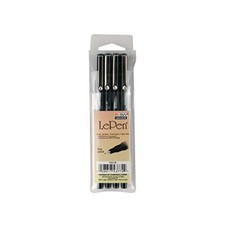 Uchida of America 4-Piece 0.3 Point Size Le Drawing Pen Set Art Supplies, 4 C...