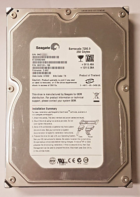 250 GB SATA Seagate Barracuda 7200.9 ST3250824AS 8MB HDD 3,5'' interne Festplatte