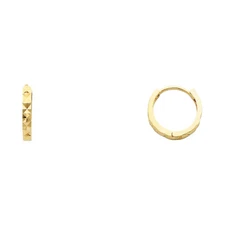 Ioka - 14K Gold 2mm Thickness Square Tube Huggies Hinged Earrings