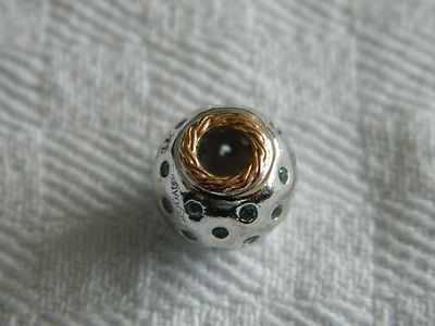 Welsh Clogau Sterling Silver & 9ct Rose Gold Blue Topaz Bead Charm RRP £179.00