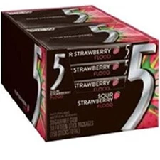 Wrigley's 5 Gum Strawberry Flood 10 Count 15S Variety Pack Assorted Flavors