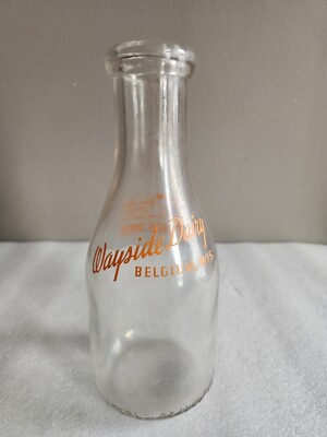 Wayside Dairy Belgium Wi 1 Qt Milk Bottle   Give Them A Healthful Orange Drink