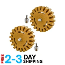 Heavy-Duty 2 Pack Rubber Eraser Wheels for Scratch-Free Decal & Sticker Removal