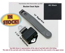 Juliano's  010201S - Retractable Lap Belts with Hard Belt Holder Mini - Black