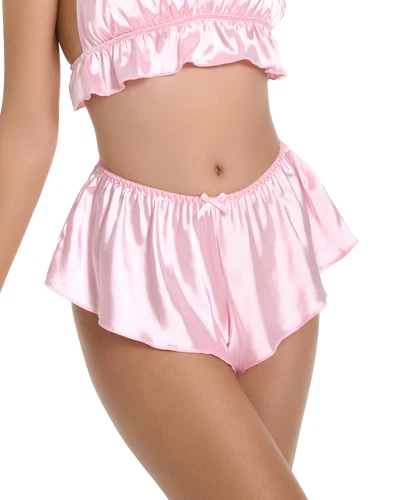 Satini Women's Satin Fluted French Skirt Shorts Knickers Briefs Panties S-XXL