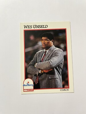 1991-92 NBA Hoops Basketball Card #247 Wes Unseld Coach Washington 