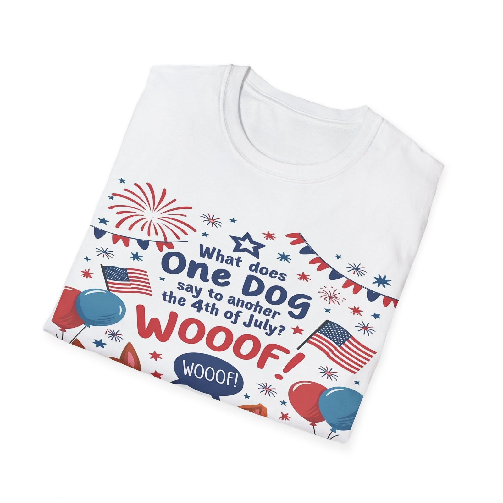 ALTRA 4 luglio. Cosa dice un cane all'altro? T shirt unisex stile morbido